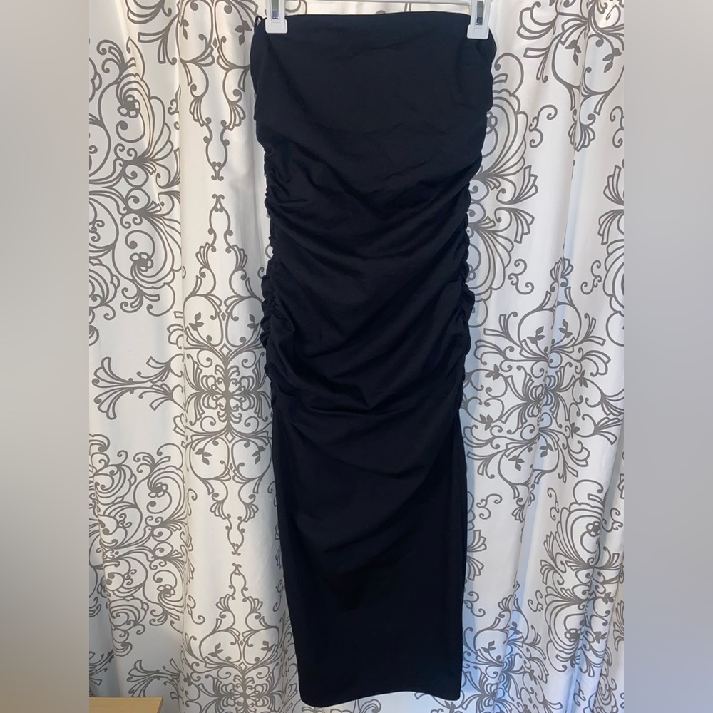 Zara black strapless dress
